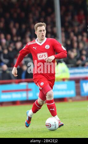 JAMES BOARDMAN / 0796762437 Scott Davies, de Crawley Town, a vu pendant le match de la division NPower entre Crawley Town et Hereford United au stade Broadfield de Crawley. 28 avril 2012. Banque D'Images