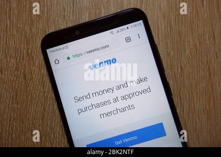 Site Web de Venmo (venmo.com) affiché sur le smartphone Banque D'Images