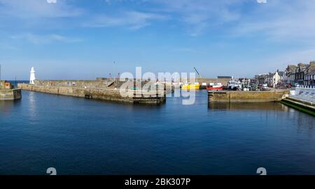 Panorama, port de Macduff, bateaux de pêche, Aberdeenshire, Moray Firth, Aberdeenshire, Écosse Royaume-Uni Banque D'Images