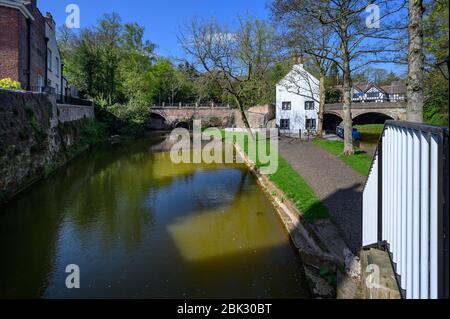 Pont Alphabet - le Delph and Nailmakers Cottage, Worsley, Salford, Manchester Banque D'Images