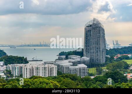 Vue depuis le parc du mont Faber à Singapour Banque D'Images