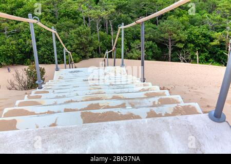 escalier touristique pour la dune de sable Banque D'Images