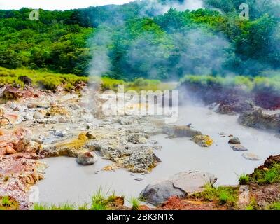 Marmite de boue bouillonnante dans le parc national de Rincon de la Vieja, Guanacaste, Costa Rica Banque D'Images