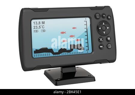 Fish Finder, rendu 3D isolé sur fond blanc Banque D'Images