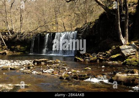 Sgwd Ddwli Uchaf, Afon Nedd Banque D'Images