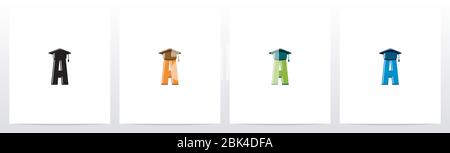 Logo chapeau sur lettre de graduation A Illustration de Vecteur