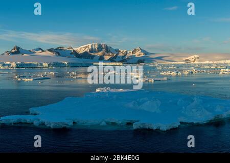 Vue de Hope Bay sur la pointe de la péninsule Antarctique depuis la baie Antarctique Banque D'Images