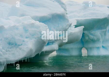 Iceberg dans le détroit de Gerlache, sur l'île de Cuverville, dans la région de la péninsule Antarctique Banque D'Images