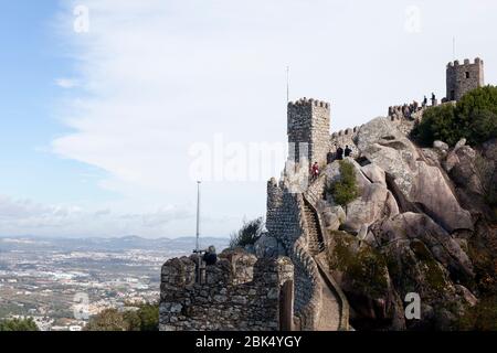 Castelo dos Mouros à Sintra, Portugal (Château des Maures) Banque D'Images