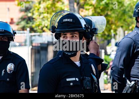 Les policiers de Black Lives ont des protestations importantes lors de l'épidémie de covid19 à Los Angeles, en Californie Banque D'Images