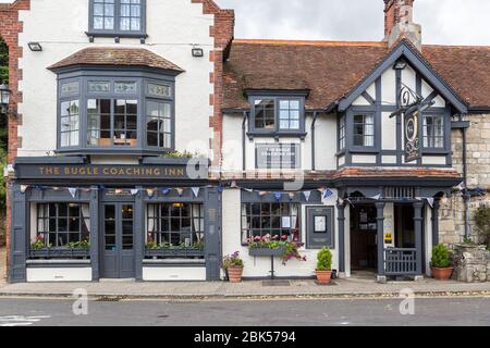 XVIe siècle le Bugle Coaching Inn, Yarmouth, île de Wight, Royaume-Uni Banque D'Images