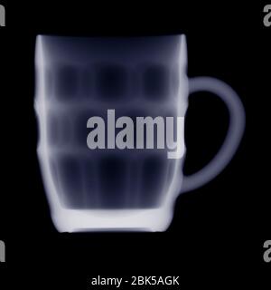 Mug à motif pinte britannique, radiographie. Banque D'Images