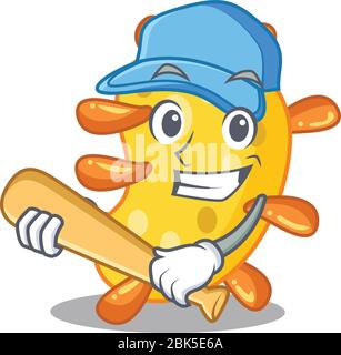 Photo de vibrio personnage de dessin animé jouant au baseball Illustration de Vecteur