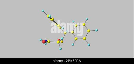 Le modafinil est un agent favorisant l'éveil ou eugeric utilisé pour le traitement de troubles tels que la narcolepsie, le trouble du sommeil par quart de travail. illustration 3d Banque D'Images