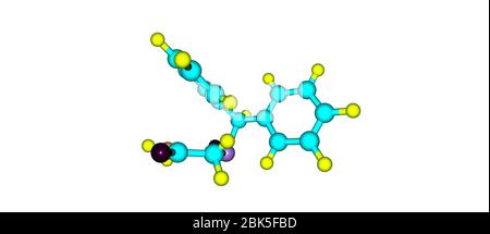 Le modafinil est un agent favorisant l'éveil ou eugeric utilisé pour le traitement de troubles tels que la narcolepsie, le trouble du sommeil par quart de travail. illustration 3d Banque D'Images