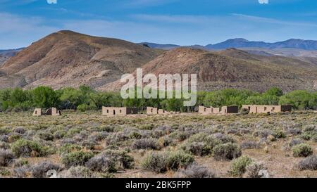 Fort Churchill, États-Unis, ruines d'un fort de l'armée des États-Unis et d'une gare routière sur la route Pony Express dans le comté de Lyon Nevada.