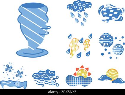 ensemble de symboles météo et icônes de jeu Illustration de Vecteur