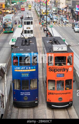 Tramways Et Trafic, North Point, Hong Kong Island, Hong Kong Banque D'Images