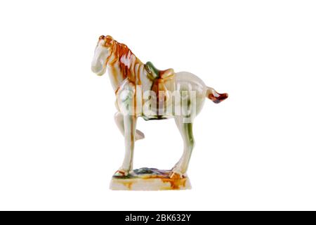 Les chevaux de couleur flamboyée Tang Three de Chine sont célèbres pour leur design et leur réalisme parfaits Banque D'Images