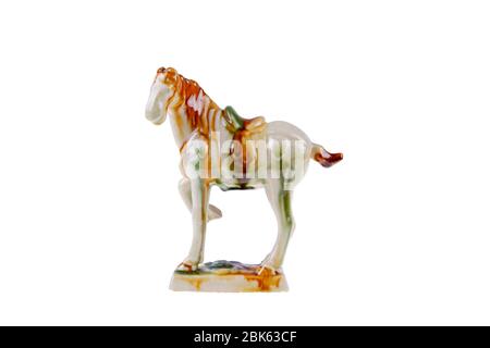 Les chevaux de couleur flamboyée Tang Three de Chine sont célèbres pour leur design et leur réalisme parfaits Banque D'Images