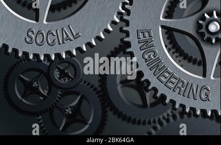 Texte écriture Ingénierie sociale. La manipulation psychologique par photo conceptuelle permet d'accéder à la fraude Banque D'Images