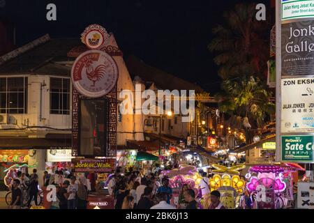 Melaka, Malaisie - 8 janvier 2017 : marché nocturne de Jonker Walk à Melaka, Malaisie Banque D'Images