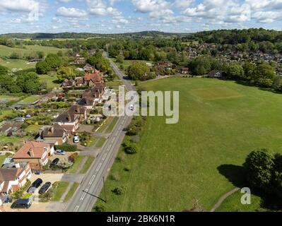 Vue aérienne de WMerkersh Surrey en direction de Shalford Banque D'Images