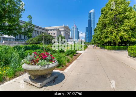 Vue sur le champ l'état de l'Art Science Museum, Chicago, Illinois, États-Unis d'Amérique, Amérique du Nord Banque D'Images