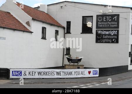 Easingwold, Yorkshire du Nord, Royaume-Uni. 2 mai 2020. Coronavirus - Merci NHS et les principaux travailleurs photos de Easingwold, North Yorkshire, 2 mai 2020, crédit Matt Pennington crédit: Matt Pennington/Alay Live News Banque D'Images