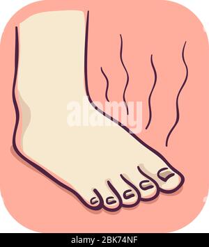 Illustration d'un pied avec Stinky Odor Banque D'Images