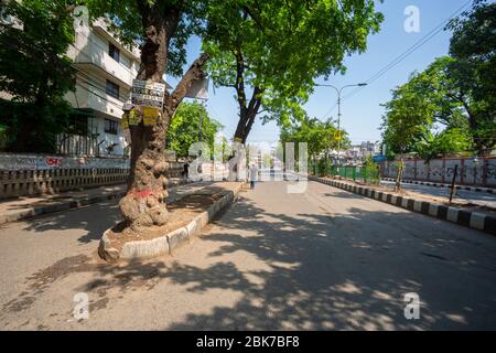 Neelkpah campus de l'université de Dhaka les rues sont vides dans l'emprise du coronavirus à Dhaka, au Bangladesh. Banque D'Images
