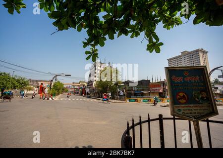 Neelkpah campus de l'université de Dhaka les rues sont vides dans l'emprise du coronavirus à Dhaka, au Bangladesh. Banque D'Images