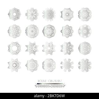 Carte d'invitation avec ornement argent en dentelle. Modèle décoratif de luxe pour le design Illustration de Vecteur