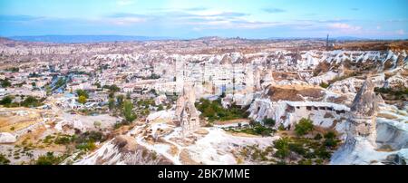 Les formations rocheuses du Deser en Cappadoce Turquie Banque D'Images