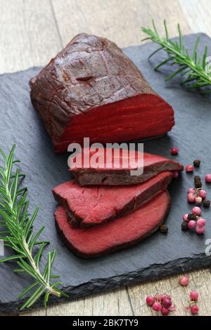 plat de venaison, cuisson sous vide, cuisson basse température Banque D'Images