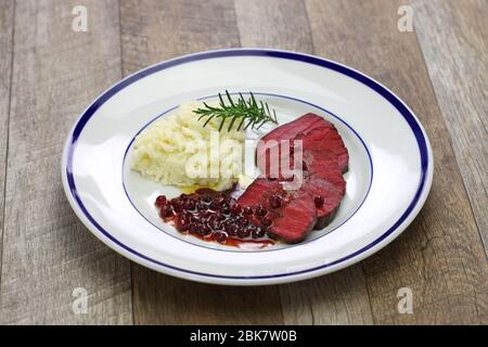 plat de venaison, cuisson sous vide, cuisson basse température Banque D'Images