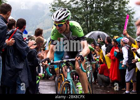 2014 Tour de France Stage 8 de la tombe à Gerardmer la Mauselaine 12 juillet. Bauke Mollema. Banque D'Images