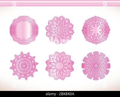 Mandala ethnique avec ornement coloré. Couleurs rose clair. Illustration de Vecteur