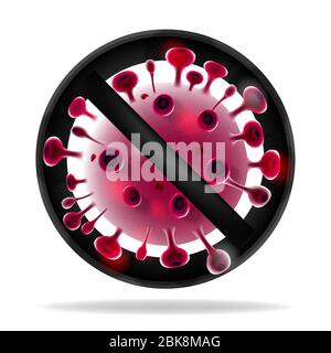 Concept d'éclosion de coronavirus (CoVID-19) en cas d'arrêt de pandémie. Bannière de quarantaine 2019-nCoV. Illustration de Vecteur