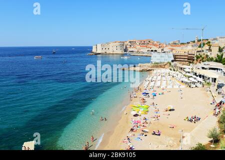 Plaža Banje à Dubrovnik, Croatie. Banque D'Images