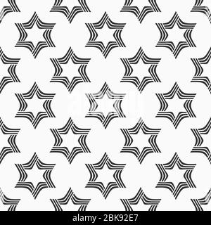 Motif abstrait à six étoiles pointues sans couture. Symboles juifs. Texture élégante. Fond vectoriel monochrome. Illustration de Vecteur