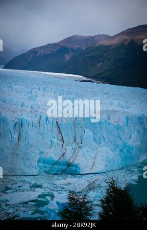 Paysage verglas (Iceberg&Forest) d'El Calafate, la ville près du bord du champ de glace de Patagonie du sud dans la province Argentine de Santa Cruz kno Banque D'Images