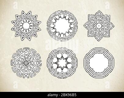 Motif vectoriel oriental. Vecteur beau mandala noir Illustration de Vecteur