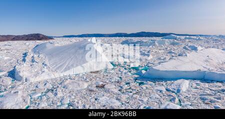 Ilulissat panorama sur Icefjord, Groenland Banque D'Images