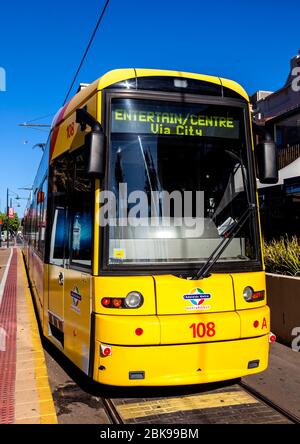 Tramway Adelaïde Metro au terminal de Glenelg en Australie méridionale Banque D'Images