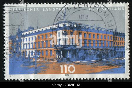 ALLEMAGNE - VERS 1999: Cachet imprimé par l'Allemagne, montre le Parlement Hessian, vers 1999. Banque D'Images