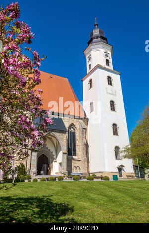 Vue extérieure de l'église catholique du hall du XVe siècle Wallfahrtskirche Mariä Heimsuchung à Zell am Pettenfirst, Oberösterreich, Autriche Banque D'Images