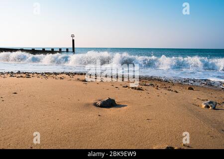 Southbourne,Bournemouth, Royaume-Uni-27 mars 2020: Photos de Southbourne Beach. Banque D'Images