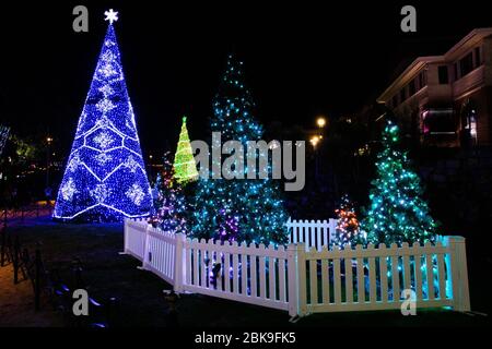 Bournemouth, Dorset, Royaume-Uni-26 décembre 2018 : des illuminations de Noël spectaculaires à Bournemouth. Banque D'Images