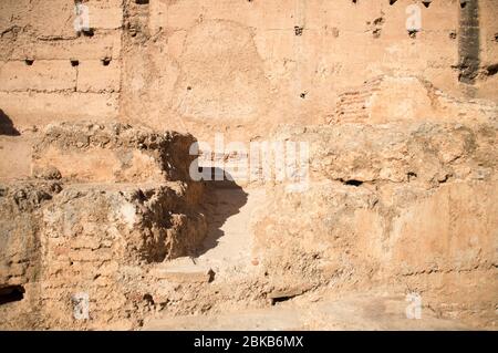 Ruines du palais El Badi à Marrakech (Marrakech), le Maroc, l'Afrique du Nord Banque D'Images